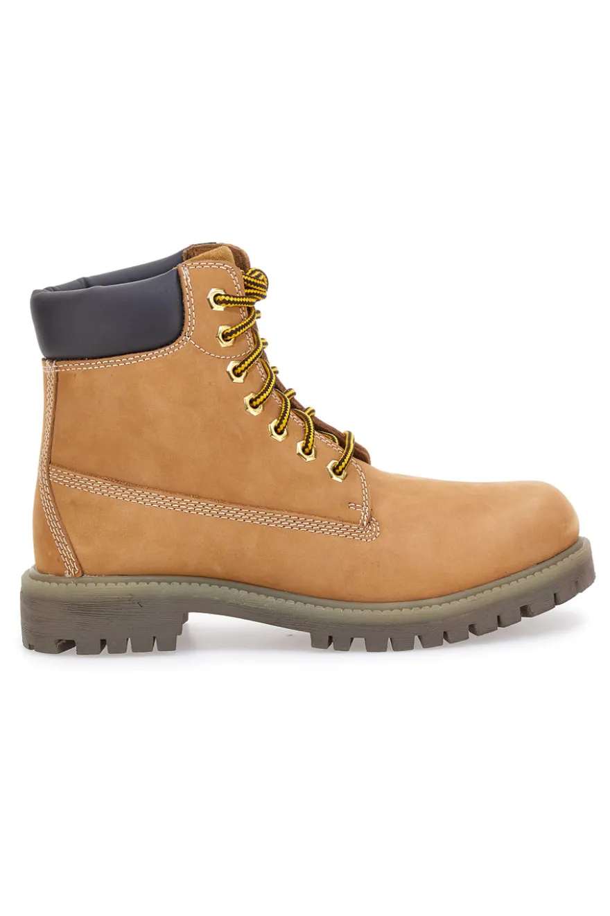 Boardman 11114509 Ockerfarbene Stiefeletten mit gepolstertem Kragen