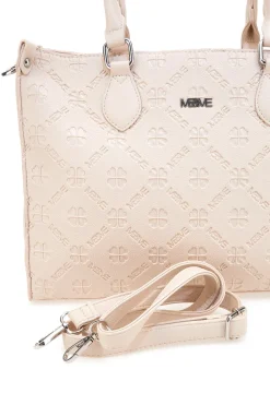 Borsa a mano beige con tracolla removibile Me & me 20499
