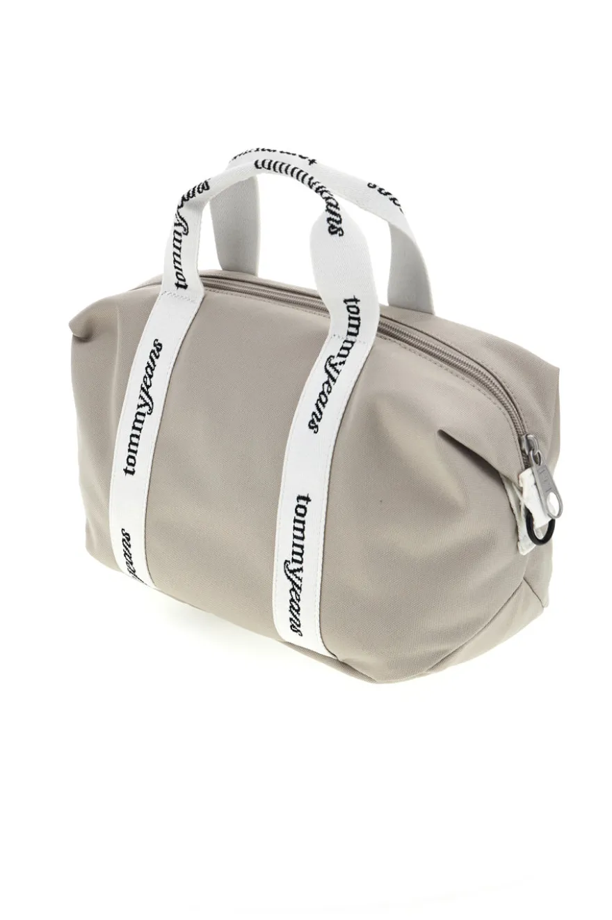 Borsa a Mano Beige in Tessuto con Bande Logo Tommy Jeans 18460