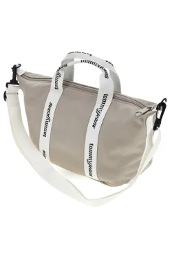 Borsa a Mano Beige in Tessuto con Bande Logo Tommy Jeans 18460