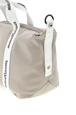 Borsa a Mano Beige in Tessuto con Bande Logo Tommy Jeans 18460