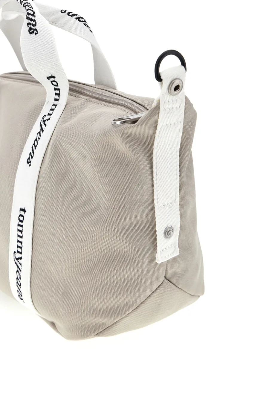 Borsa a Mano Beige in Tessuto con Bande Logo Tommy Jeans 18460