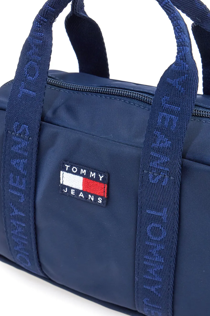Borsa a mano blu con tracolla logata Tommy Daily Crossover