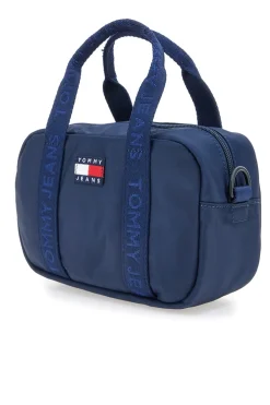 Borsa a mano blu con tracolla logata Tommy Daily Crossover