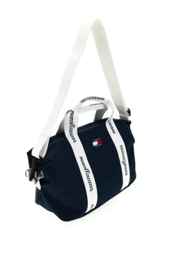 Borsa a Mano Blu in Tessuto con Bande Logo Tommy Jeans 18460