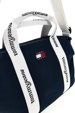 Borsa a Mano Blu in Tessuto con Bande Logo Tommy Jeans 18460