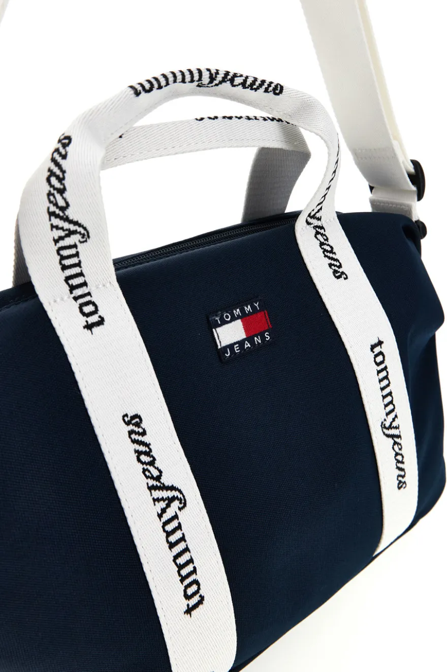 Borsa a Mano Blu in Tessuto con Bande Logo Tommy Jeans 18460