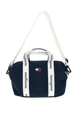 Borsa a Mano Blu in Tessuto con Bande Logo Tommy Jeans 18460