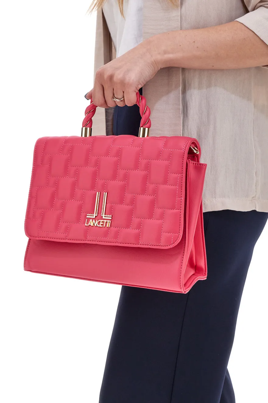 Borsa a Mano con Strass Fuxia Lancetti 24S-105-3