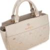 Borsa a Mano Effetto Matelassé Beige LAURA BIAGIOTTI RATCHET
