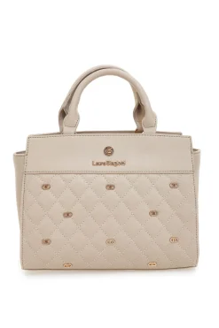 Borsa a Mano Effetto Matelassé Beige LAURA BIAGIOTTI RATCHET