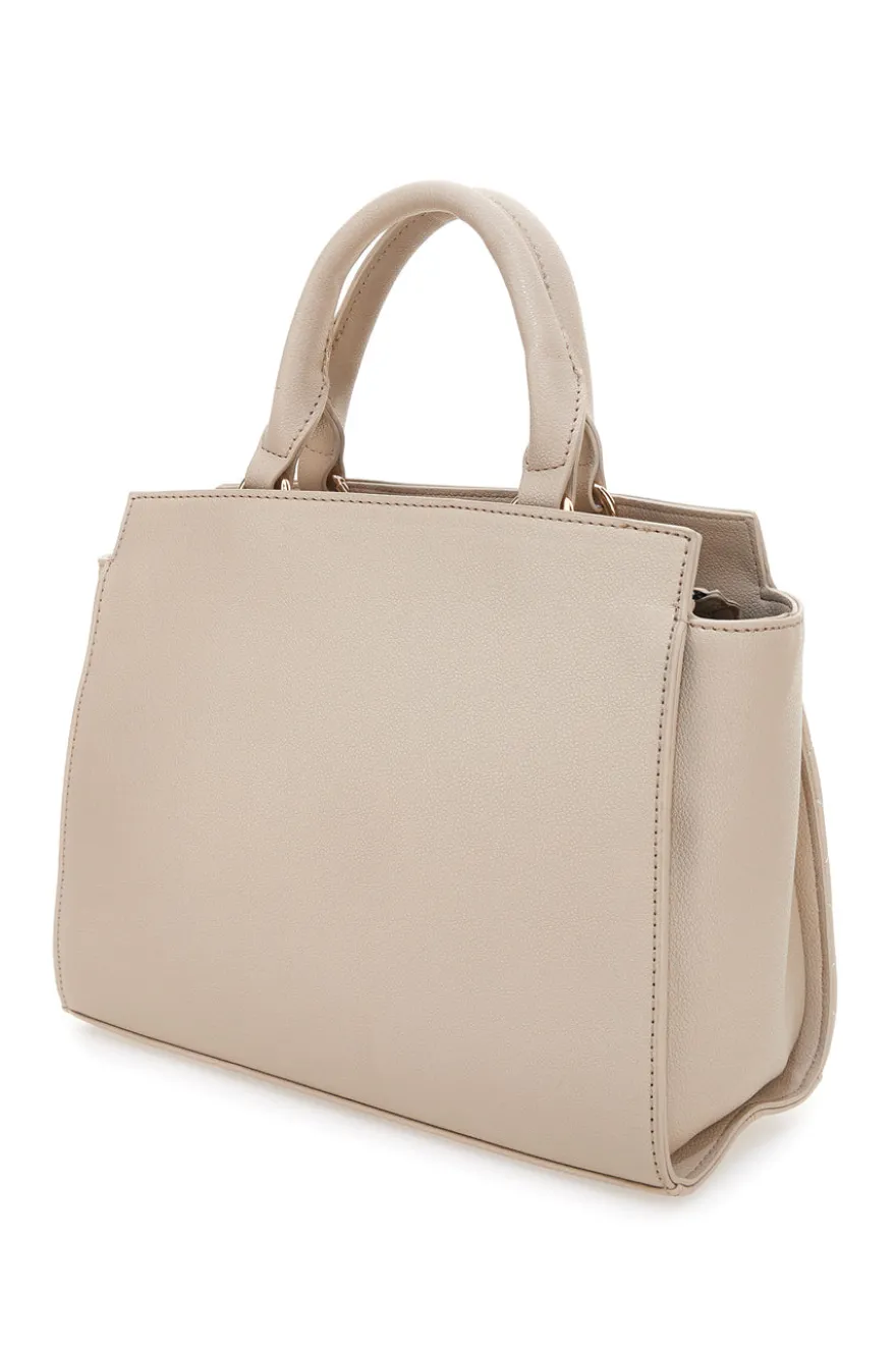 Borsa a Mano Effetto Matelassé Beige LAURA BIAGIOTTI RATCHET