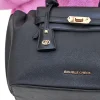 Borsa a Mano Nera con Dettagli Oro Double Check 18248-1