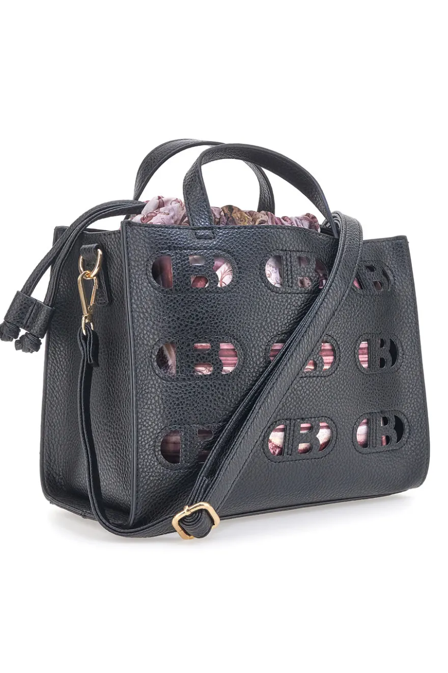 Borsa a Mano Nera con Sacchetto Interno Colorato LAURA BIAGIOTTI RICKIE