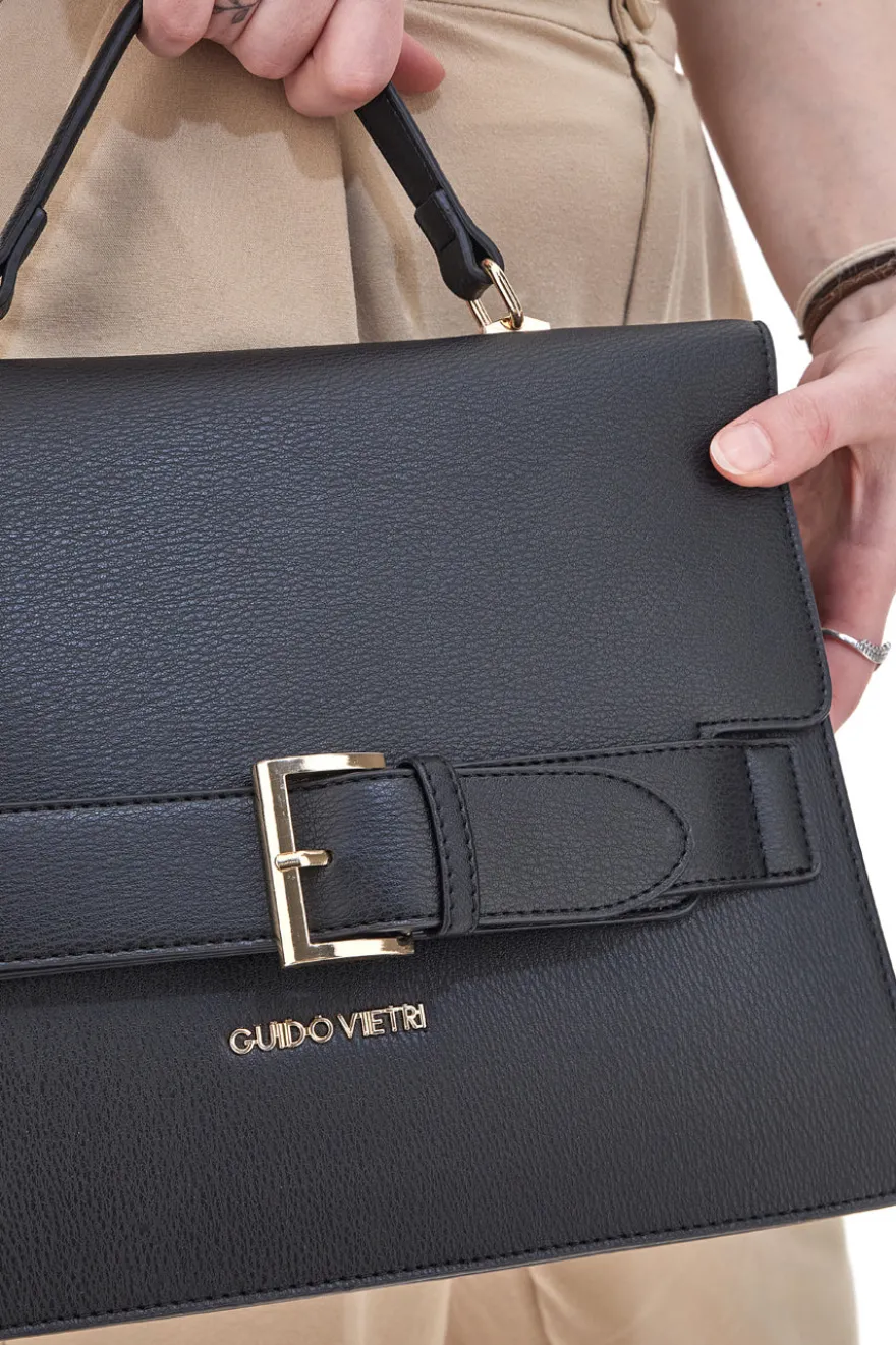 Borsa a Mano Nera Con Tracolla Rimovibile Guido Vietri TRIK30,363,B029