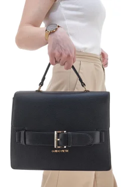 Borsa a Mano Nera Con Tracolla Rimovibile Guido Vietri TRIK30,363,B029