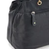 Borsa a mano nera in vera pelle con zip posteriore Basile BA3672DX