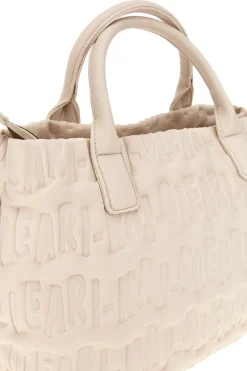 Borsa a mano panna con logo in rilievo Naj-oleari 61193/SOFY2