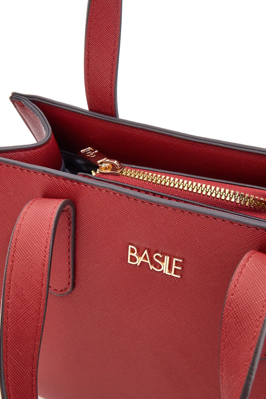 Borsa a mano rossa con tracolla inclusa Basile Class BA11959SAF
