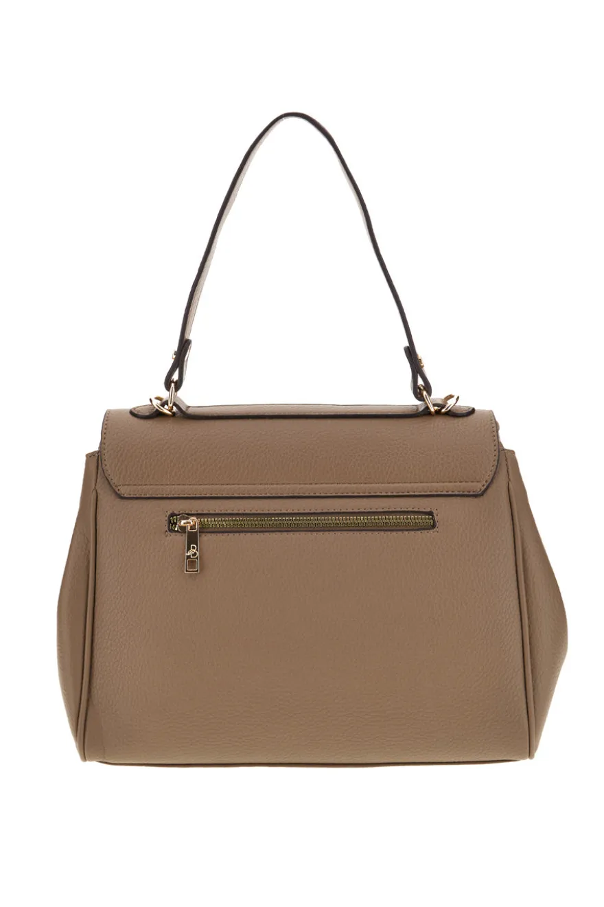 Borsa a mano tortora con tracolla removibile Basile BA1344DOLL