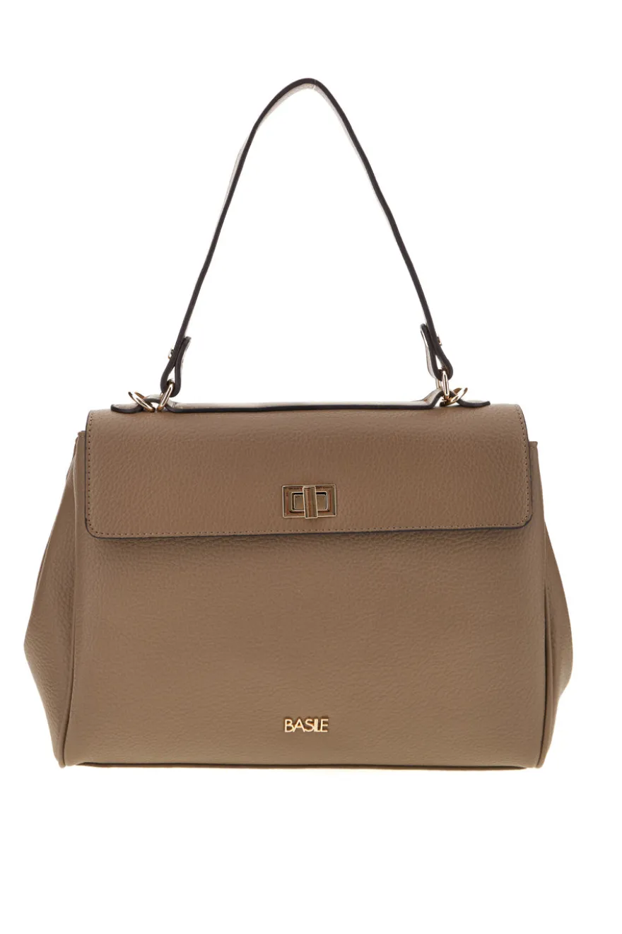 Borsa a mano tortora con tracolla removibile Basile BA1344DOLL