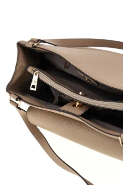 Borsa a spalla beige con tasca frontale e scomparti interni Guido Vietri TRIK30,370,B0AAA