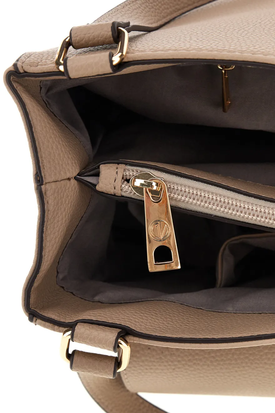 Borsa a spalla beige con tasca frontale e scomparti interni Guido Vietri TRIK30,370,B0AAA