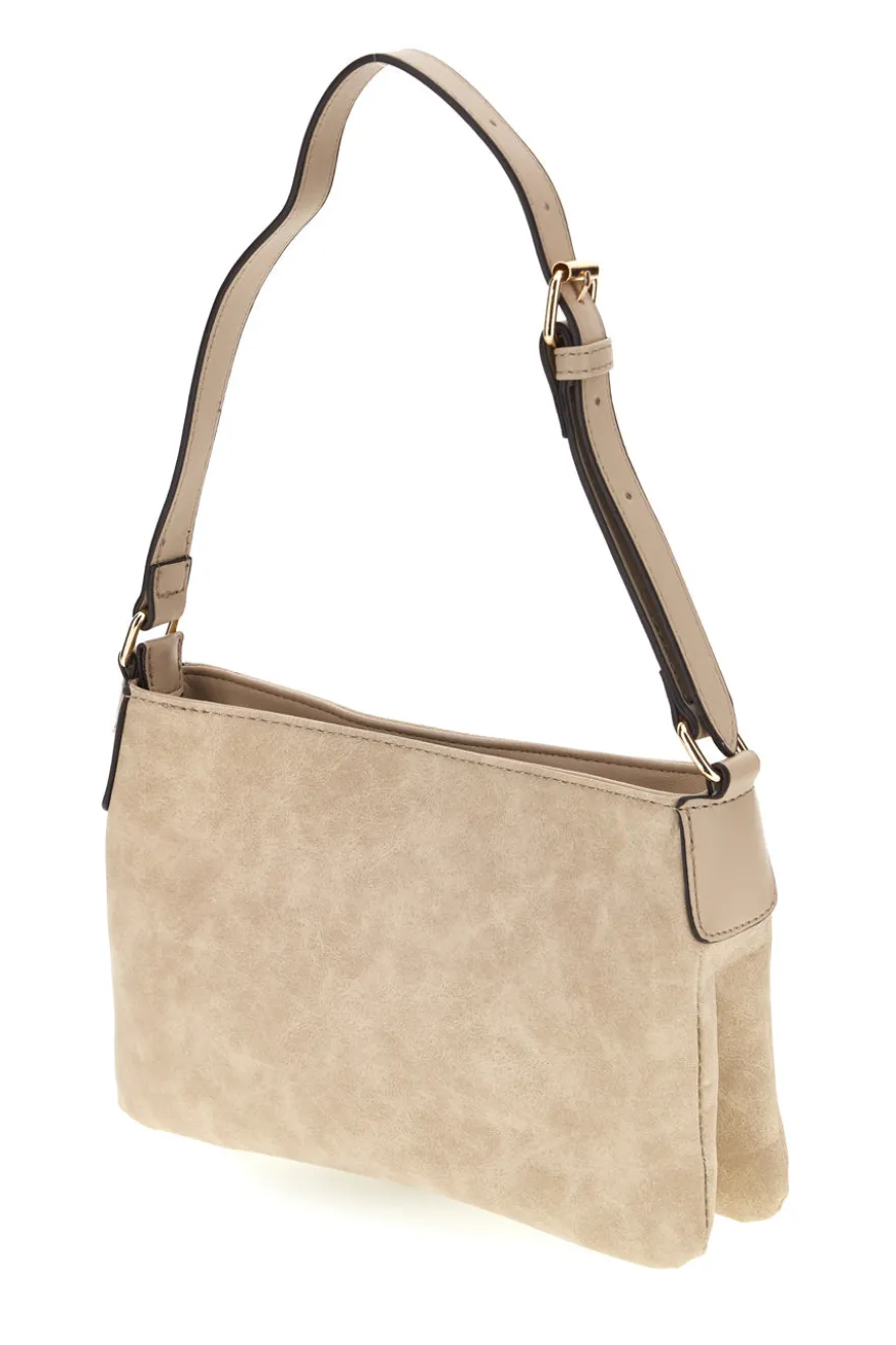 Borsa a Spalla Beige con Dettagli Dorati Guido Vietri TRIK30,379,B0