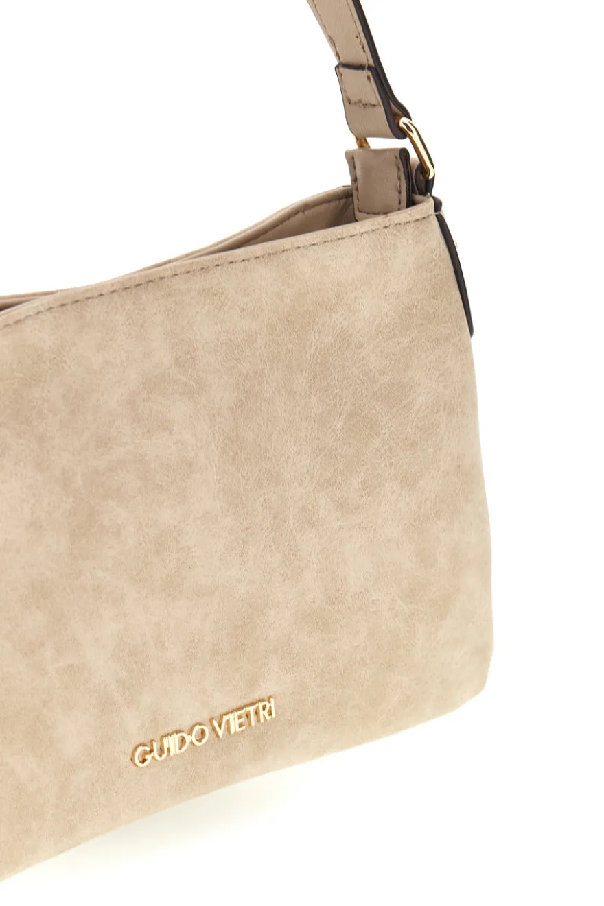 Borsa a Spalla Beige con Dettagli Dorati Guido Vietri TRIK30,379,B0