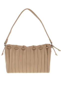 Borsa a spalla beige con pattina e pochette Me & Me E4728B