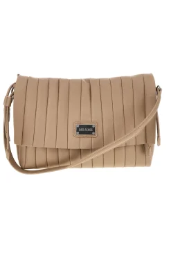 Borsa a spalla beige con pattina e pochette Me & Me E4728B
