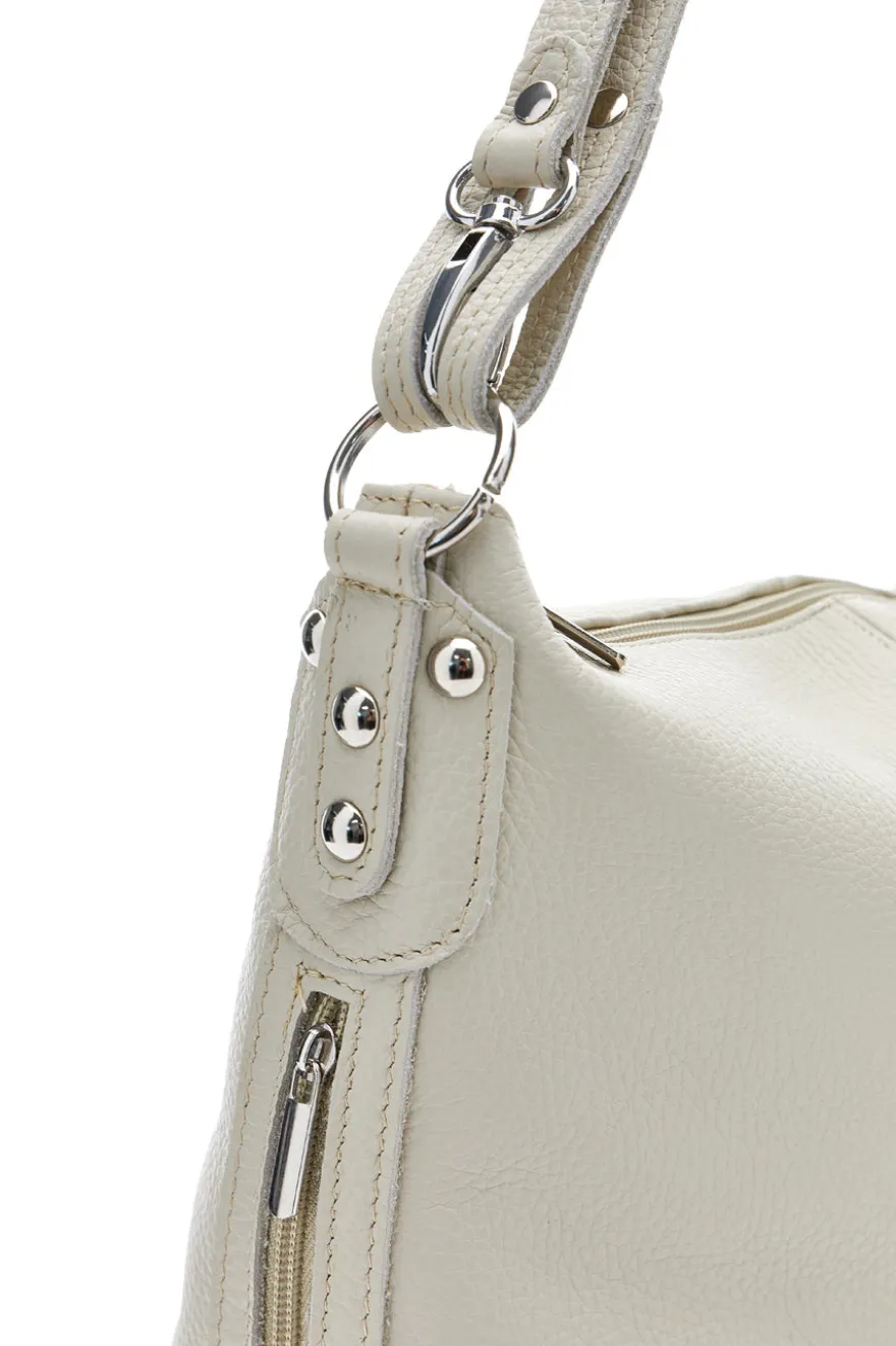 Borsa a spalla bianca in vera pelle New Bag 275