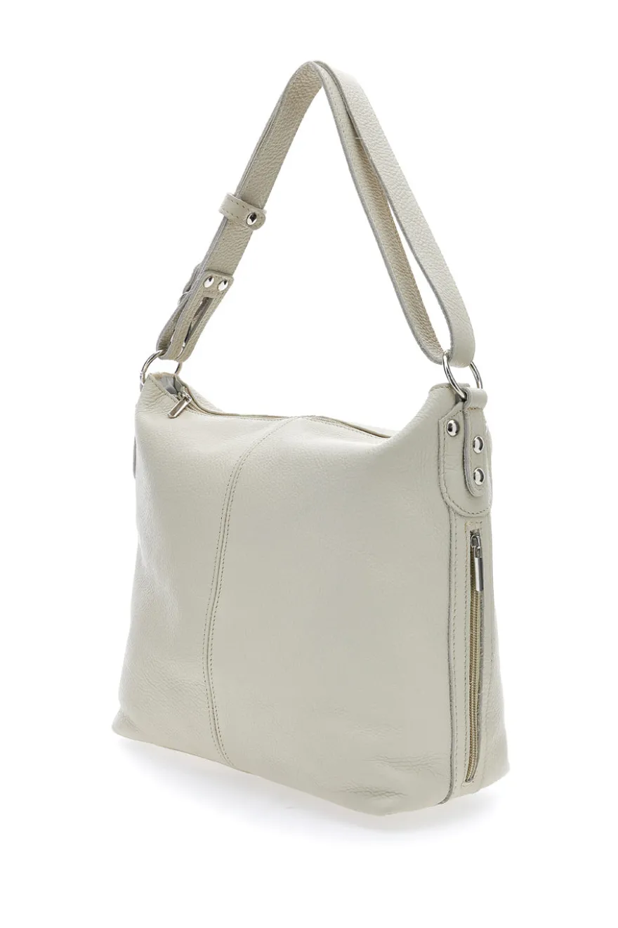 Borsa a spalla bianca in vera pelle New Bag 275