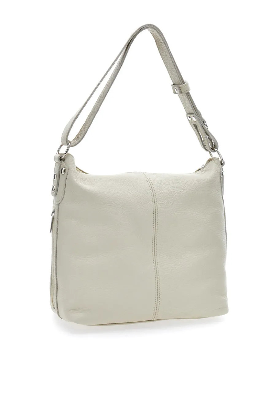 Borsa a spalla bianca in vera pelle New Bag 275