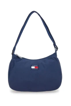 Borsa a spalla blu in tessuto con logo Tommy Jeans Shoulder Bag