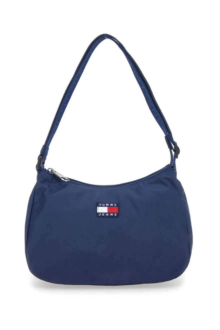 Borsa a spalla blu in tessuto con logo Tommy Jeans Shoulder Bag