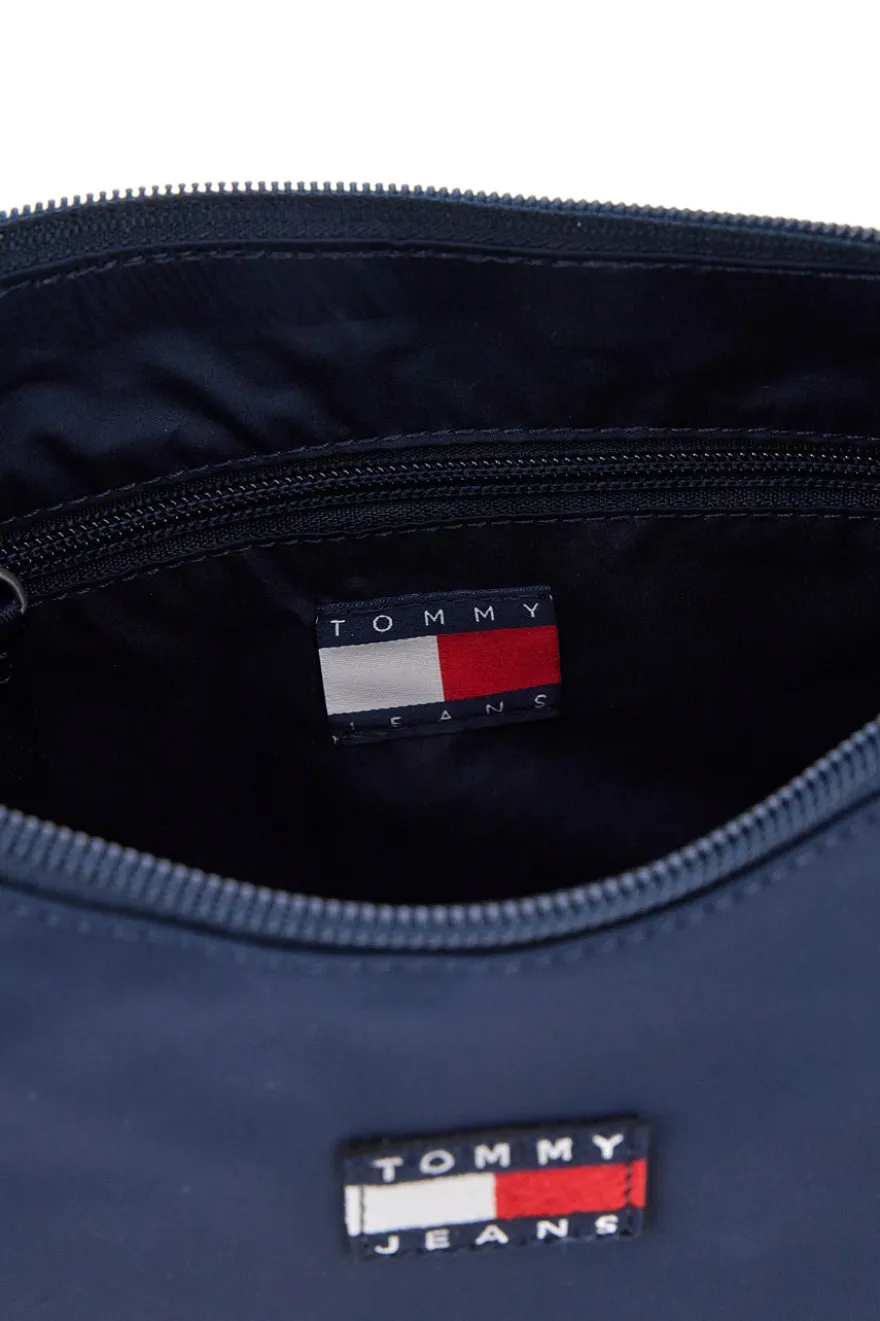 Borsa a spalla blu in tessuto con logo Tommy Jeans Shoulder Bag