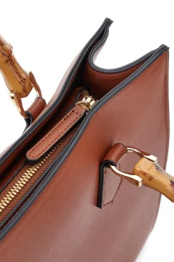 Borsa a Spalla Cuoio con dettagli Dorati Double Check 18247-3