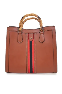 Borsa a Spalla Cuoio con dettagli Dorati Double Check 18247-3