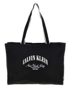 Borsa a spalla mare nera in tessuto Calvin klein 3348