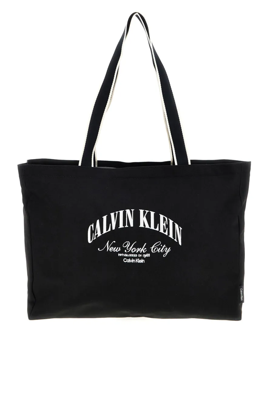 Borsa a spalla mare nera in tessuto Calvin klein 3348