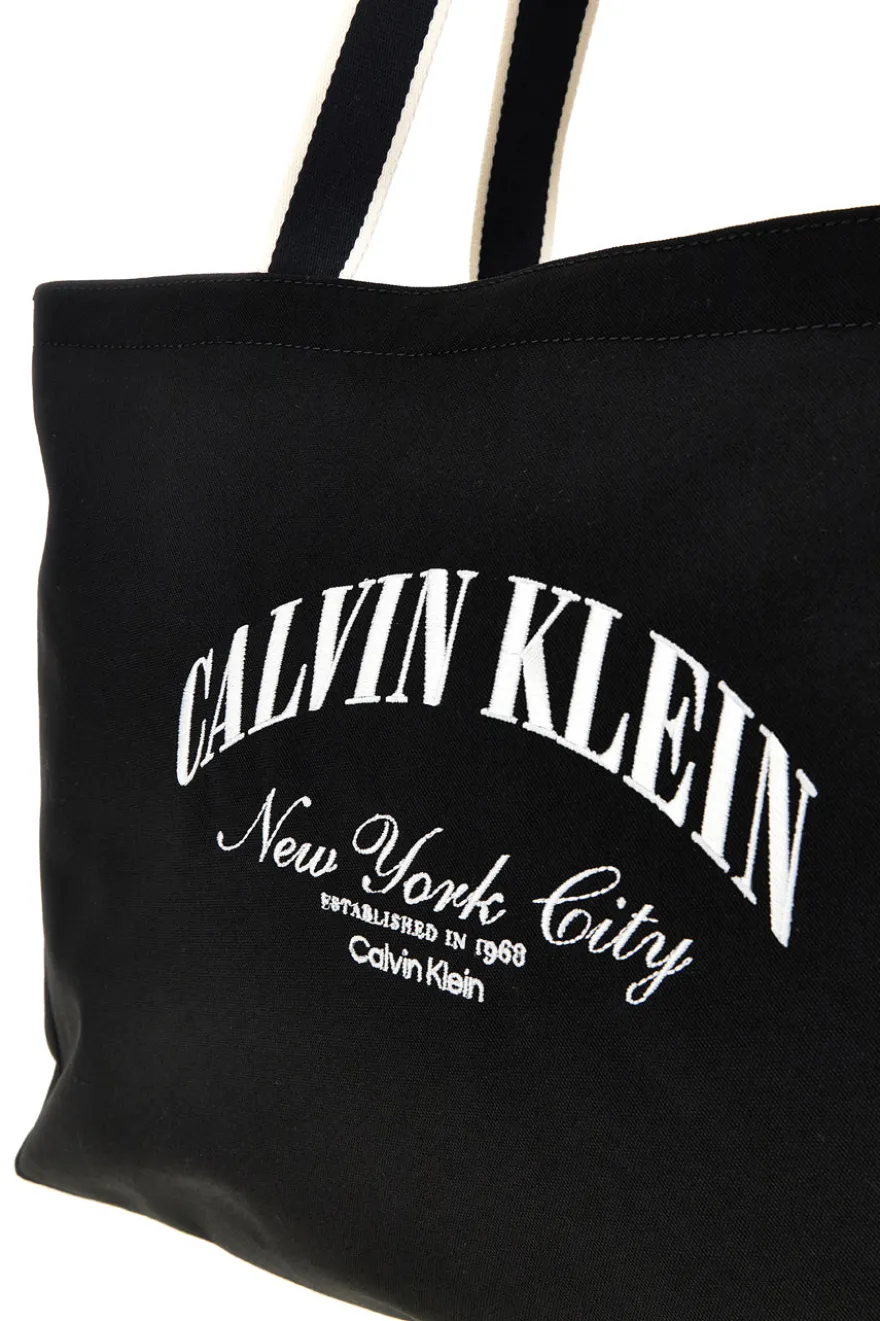 Borsa a spalla mare nera in tessuto Calvin klein 3348