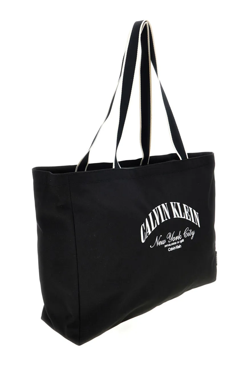 Borsa a spalla mare nera in tessuto Calvin klein 3348