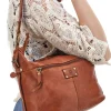 Borsa A Spalla Marrone in Vera Pelle con Tasca Frontale ROUTE 66 61906