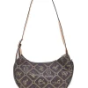 Borsa a spalla marrone stampa logo Giulia Pieralli R-335