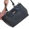 Borsa a Spalla Nera con dettagli Dorati e Manico Double Check 18248-2