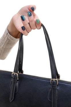 Borsa a spalla nera DOUBLE CHECK 18242-2