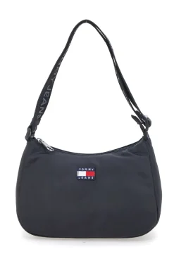 Borsa a spalla nera in tessuto con logo Tommy Jeans Shoulder Bag