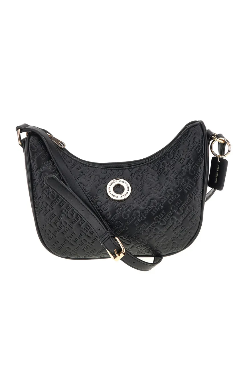 Borsa a spalla nero con tracolla regolabile Cotton belt 19,012,B015