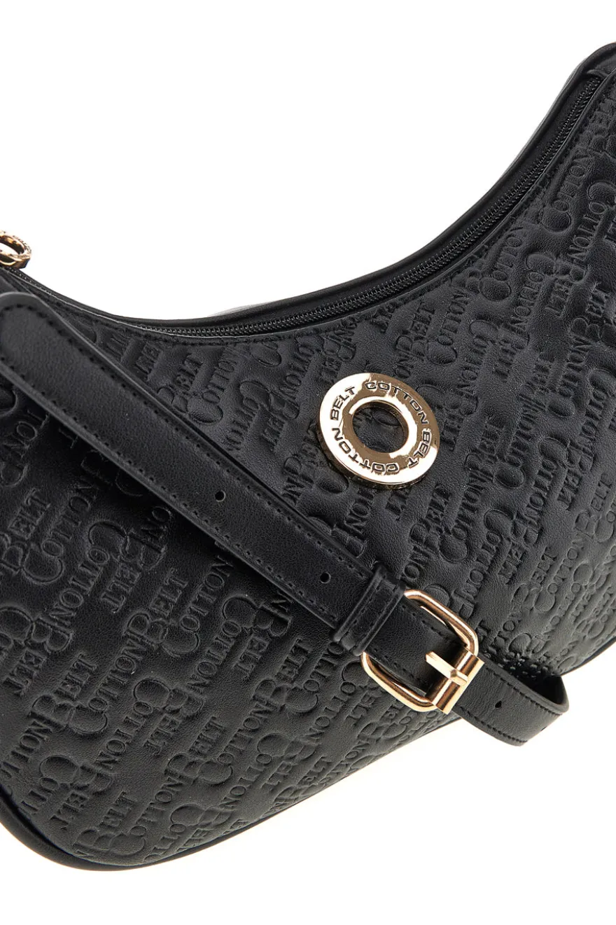 Borsa a spalla nero con tracolla regolabile Cotton belt 19,012,B015